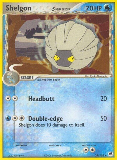 Shelgon (Delta Species) (Dragon Frontiers) Light Play - Nick Nack's Full Frontal Attack