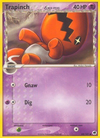 Trapinch - 068/101 (Delta Species) (Dragon Frontiers) Light Play - Nick Nack's Full Frontal Attack