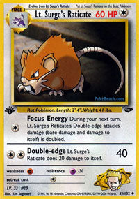 Lt. Surge's Electrode (Gym Challenge) Light Play 1st Edition