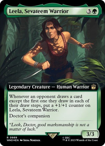 Leela, Sevateem Warrior (Extended Art) (Surge Foil) (Universes Beyond: Doctor Who) Near Mint Foil - Nick Nack's Full Frontal Attack