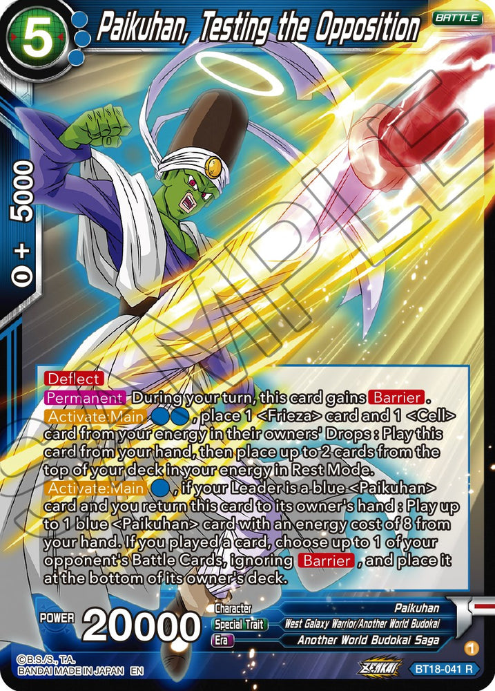 Paikuhan, tester l'opposition (BT18-041) [Dawn of the Z-Legends] 