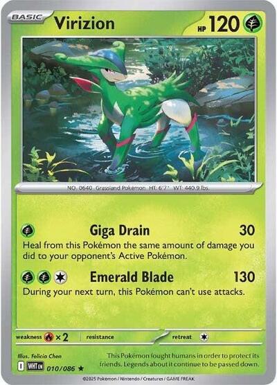 Virizion (SV: White Flare) Near Mint Reverse Holofoil - Nick Nack's Full Frontal Attack