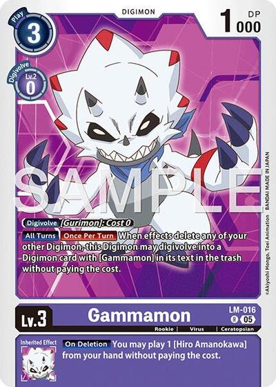 Gammamon LM - 016 (Reprint) (Advanced Booster Digimon Generation) Near Mint - Nick Nack's Full Frontal Attack