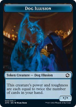 Dog Illusion Token (Promo Pack: Adventures in the Forgotten Realms) Near Mint - Nick Nack's Full Frontal Attack