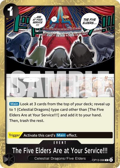 The Five Elders Are at Your Service!!! (Carrying On His Will) Near Mint Foil