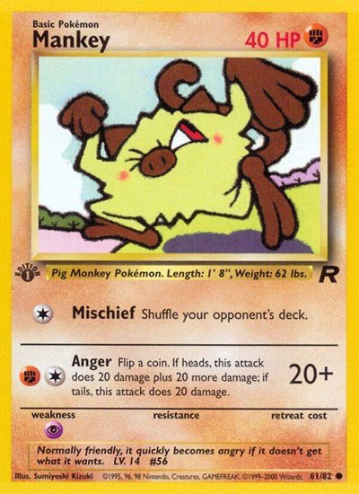 Mankey (Team Rocket) Light Play Unlimited - Nick Nack's Full Frontal Attack