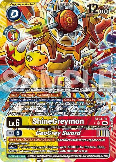 ShineGreymon // GeoGrey Sword (Dual Revolution Release Event Winner) (Dual Revolution Release Event Cards) Near Mint Foil