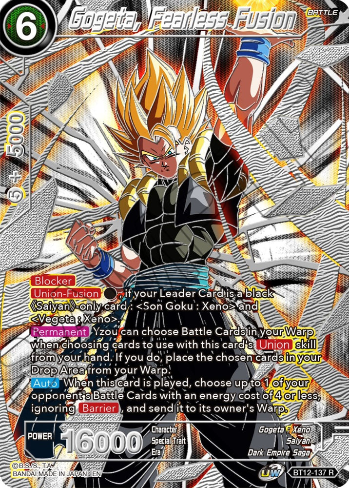 Gogeta, Fearless Fusion (BT12-137) [Collector's Selection Vol. 3]