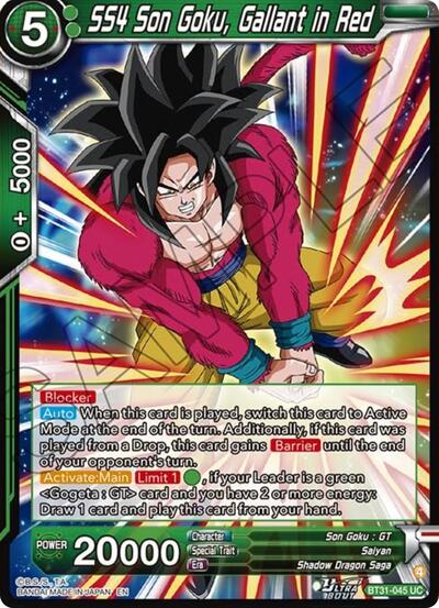 SS4 Son Goku, Gallant in Red (Impact Beyond Dimensions) Near Mint Foil