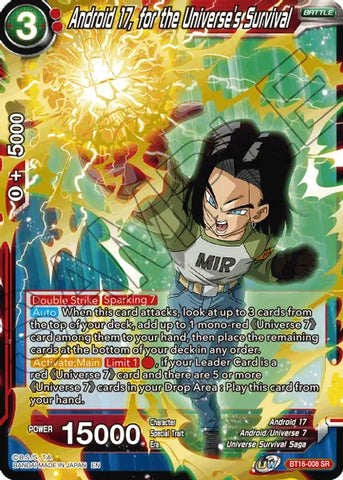 Android 17, for the Universe's Survival (BT16-008) [Realm of the Gods]