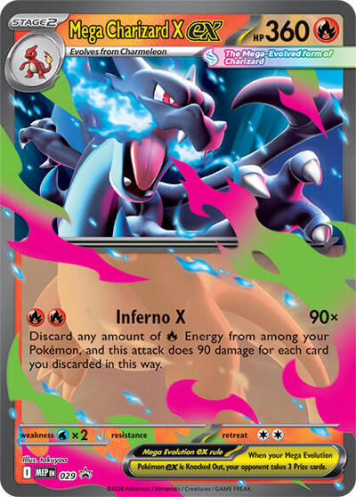 Mega Charizard X ex - 029 (ME: Mega Evolution Promo) Near Mint Holofoil