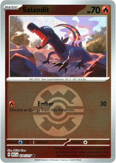 Salandit (Quick Ball) (ME: Ascended Heroes) Near Mint Reverse Holofoil - Nick Nack's Full Frontal Attack