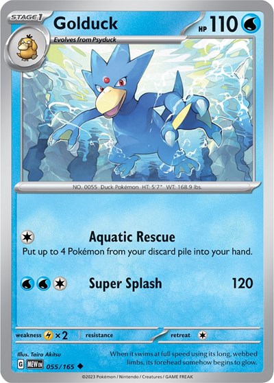 Golduck (Scarlet and Violet: 151) Near Mint Reverse Holofoil