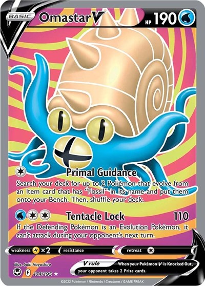 Omastar V (Full Art) (SWSH12: Silver Tempest) Near Mint Holofoil