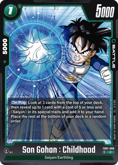 Son Gohan : Childhood FB01-088 (Awakened Pulse) Near Mint