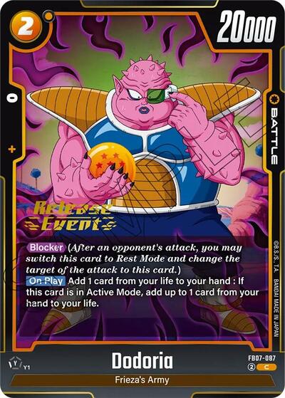 Dodoria (Wish For Shenron Release Event Cards) Near Mint - Nick Nack's Full Frontal Attack