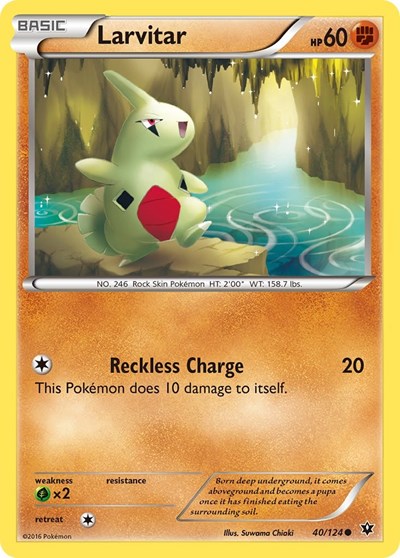 Larvitar (40) (XY - Fates Collide) Medium Play Reverse Holofoil