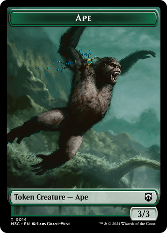 Ape (Ripple Foil) // Plant Double-Sided Token [Modern Horizons 3 Commander Tokens]