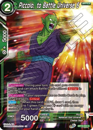 Piccolo, al universo de batalla 6 [BT16-054] 