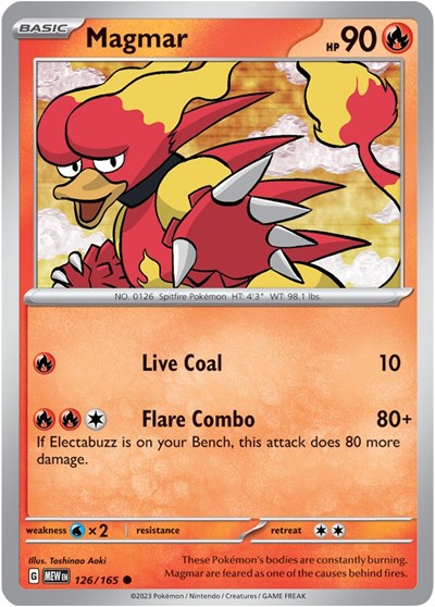 Magmar (Scarlet and Violet: 151) Near Mint Reverse Holofoil