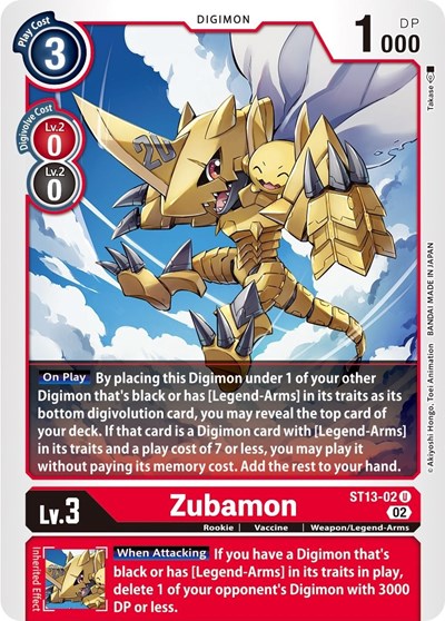 Zubamon (Starter Deck 13: Ragnaloardmon) Near Mint
