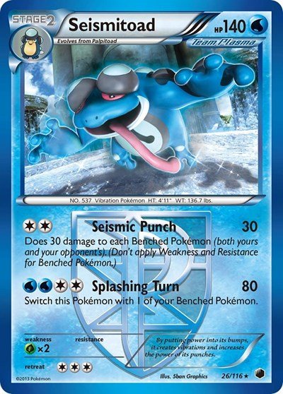 Seismitoad (Team Plasma) (Plasma Freeze) Medium Play - Nick Nack's Full Frontal Attack