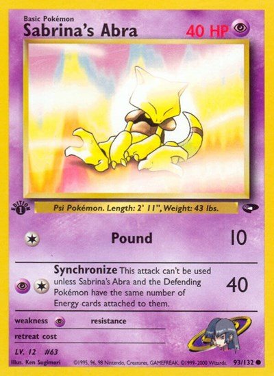 Sabrina's Abra (93) (Gym Challenge) Light Play Unlimited - Nick Nack's Full Frontal Attack