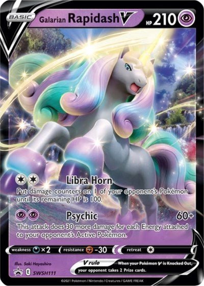 Galarian Rapidash V - SWSH111 (SWSH: Sword & Shield Promo Cards) Near Mint Holofoil - Nick Nack's Full Frontal Attack