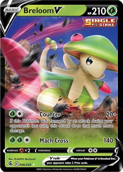 Breloom V (SWSH08: Fusion Strike) Near Mint Holofoil - Nick Nack's Full Frontal Attack