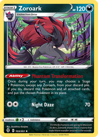 Zoroark (103/203) (Thème Deck Exclusif) [Épée et Bouclier : Cieux en évolution] 