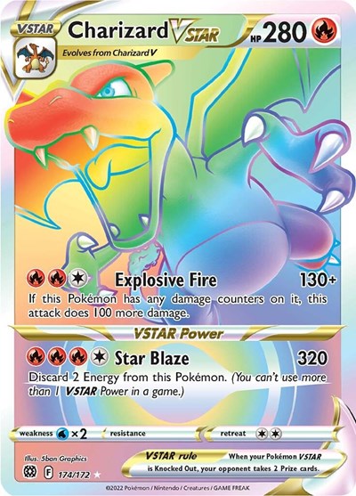 Charizard VSTAR (Secret) (SWSH09: Brilliant Stars) Damaged / Poor Holofoil