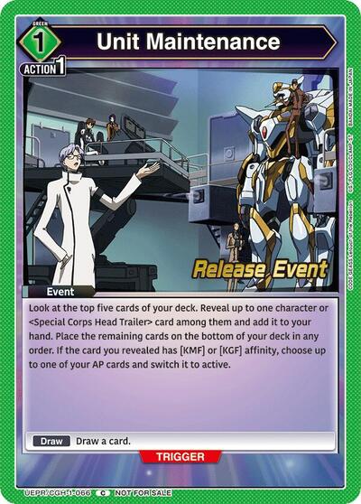 Unit Maintenance (Code Geass: Lelouch of the Rebellion Release Event Cards) Near Mint - Nick Nack's Full Frontal Attack