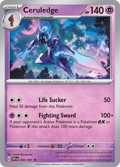 Ceruledge - 040/091 (Pokemon Day 2024 Cosmos Holo) (SV: Paldean Fates) Near Mint Holofoil - Nick Nack's Full Frontal Attack