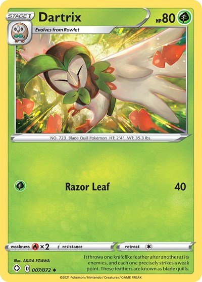 Dartrix (Shining Fates) Near Mint Reverse Holofoil - Nick Nack's Full Frontal Attack