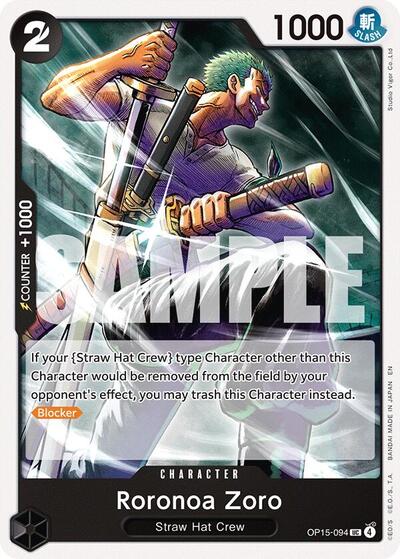 Roronoa Zoro (OP15 - 094) (Adventure on Kami's Island) Near Mint - Nick Nack's Full Frontal Attack