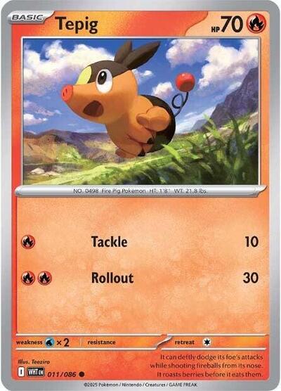 Tepig (SV: White Flare) Near Mint Reverse Holofoil - Nick Nack's Full Frontal Attack