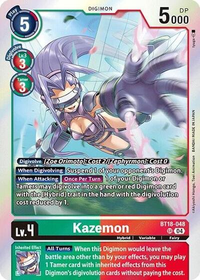 Kazemon (Release Special Booster 2.0) Near Mint Foil