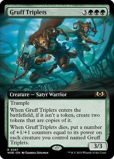 Gruff Triplets (Extended Art) (Wilds of Eldraine) Near Mint - Nick Nack's Full Frontal Attack