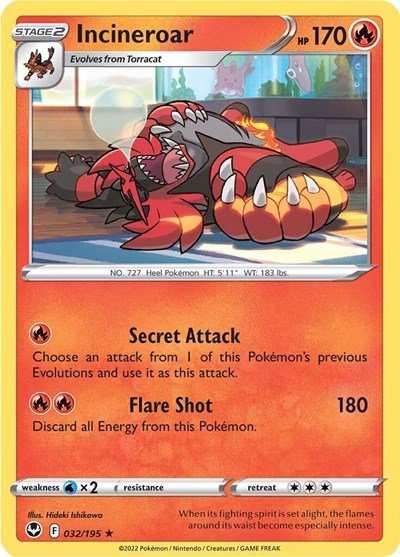 Incineroar (SWSH12: Silver Tempest) Light Play - Nick Nack's Full Frontal Attack