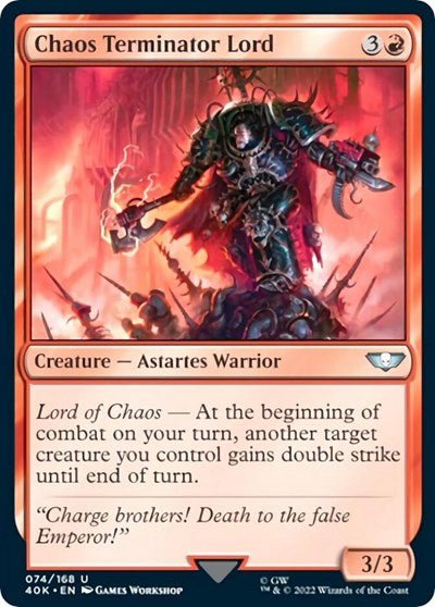 Chaos Terminator Lord (Surge Foil) (Universes Beyond: Warhammer 40K) Near Mint Foil - Nick Nack's Full Frontal Attack