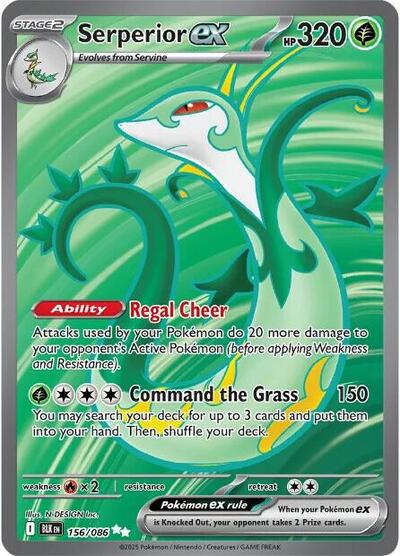 Serperior ex - 156 (SV: Black Bolt) Near Mint Holofoil - Nick Nack's Full Frontal Attack