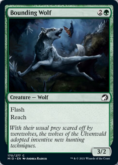 Bounding Wolf (Innistrad: Midnight Hunt) Near Mint - Nick Nack's Full Frontal Attack