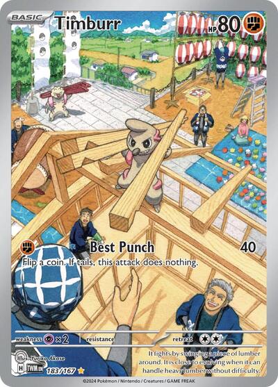 Timburr - 183 (SV06: Twilight Masquerade) Near Mint Holofoil