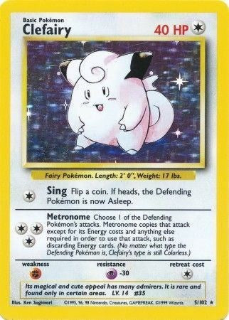Clefairy (Base Set) Medium Play Holofoil Unlimited