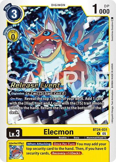 Elecmon (Time Stranger Release Events Cards) Near Mint Foil