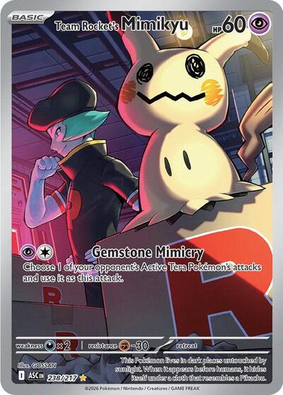 Team Rocket's Mimikyu - 238 (ME: Ascended Heroes) Near Mint Holofoil