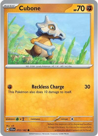 Cubone (SV07: Stellar Crown) Near Mint Reverse Holofoil