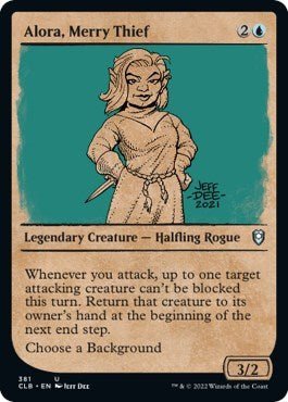 Alora, Merry Thief (Showcase) (Commander Legends: Battle for Baldur's Gate) Near Mint - Nick Nack's Full Frontal Attack