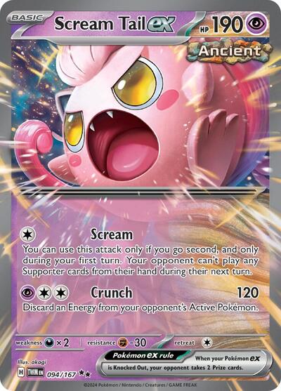 Scream Tail ex - 094 (SV06: Twilight Masquerade) Near Mint Holofoil - Nick Nack's Full Frontal Attack