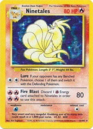 Ninetales (Base Set) Medium Play Holofoil